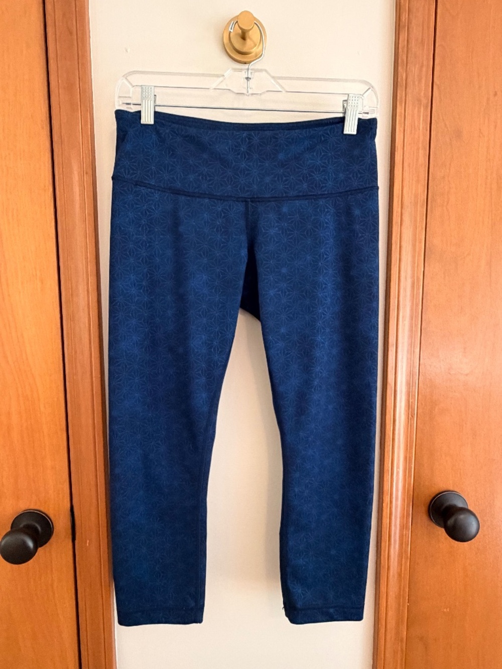 Lululemon Wunder Under Low-Rise Crop— Navy Geometric Jacquard, Rare Vintage Luon